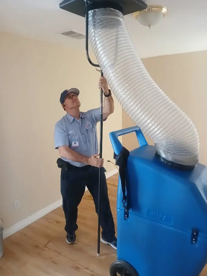 Mini Split Installation technician using HEPA equipment in Arroyo Grande